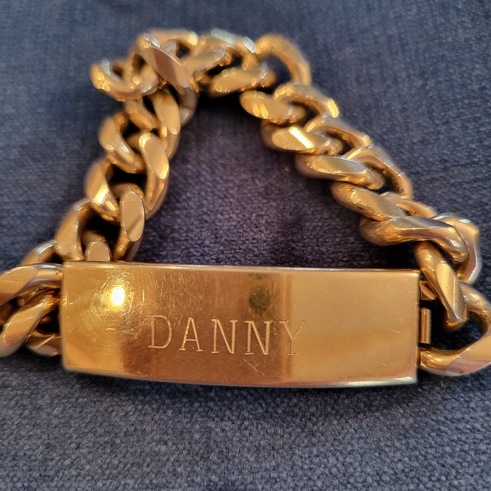 Vintage Speidel ID Bracelet "DANNY" ~ Gold Tone ~ 1980s(?) ~ Unisex ~ Retro!